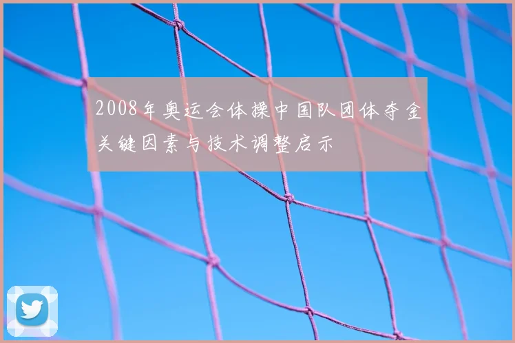 2008年奥运会体操中国队团体夺金关键因素与技术调整启示